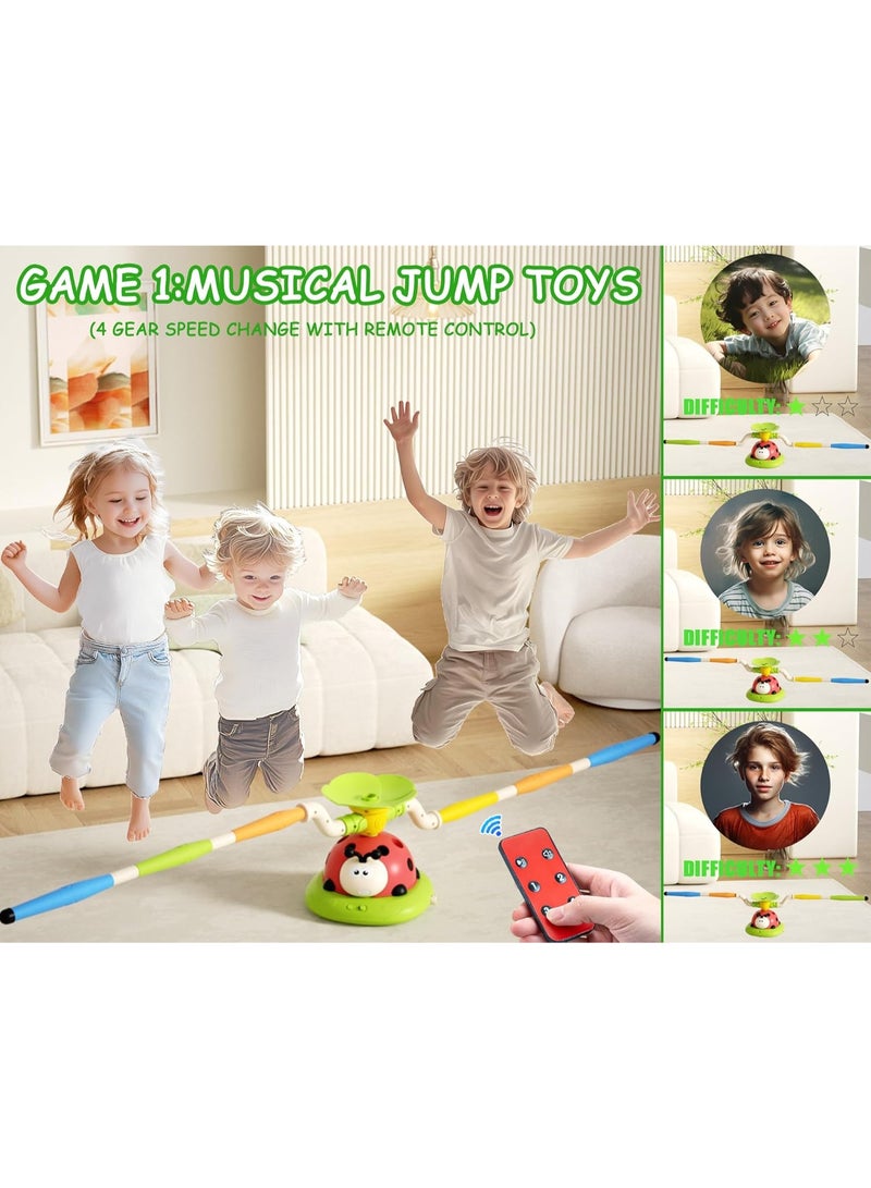 5 in 1 Musical Jump Toys, Ring Toss Game Stomping Launch Rocket Launcher for Kids, Obstacle Avoidance & Jump Squating Toy Games Remote Control Outdoor & Indoor Toys for Ages 4-8 8-13 - Image 4