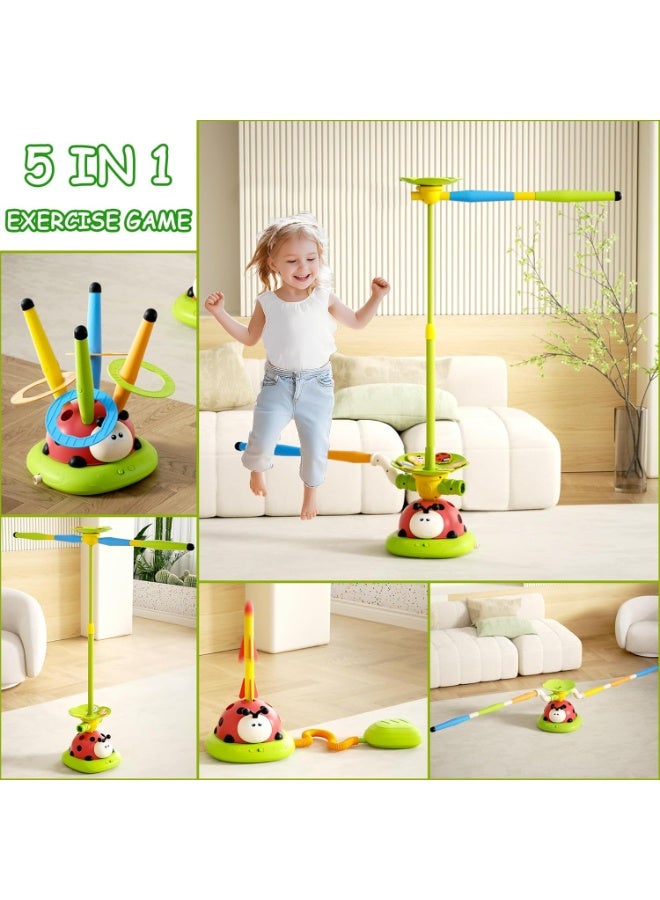 5 in 1 Musical Jump Toys, Ring Toss Game Stomping Launch Rocket Launcher for Kids, Obstacle Avoidance & Jump Squating Toy Games Remote Control Outdoor & Indoor Toys for Ages 4-8 8-13 - Image 3