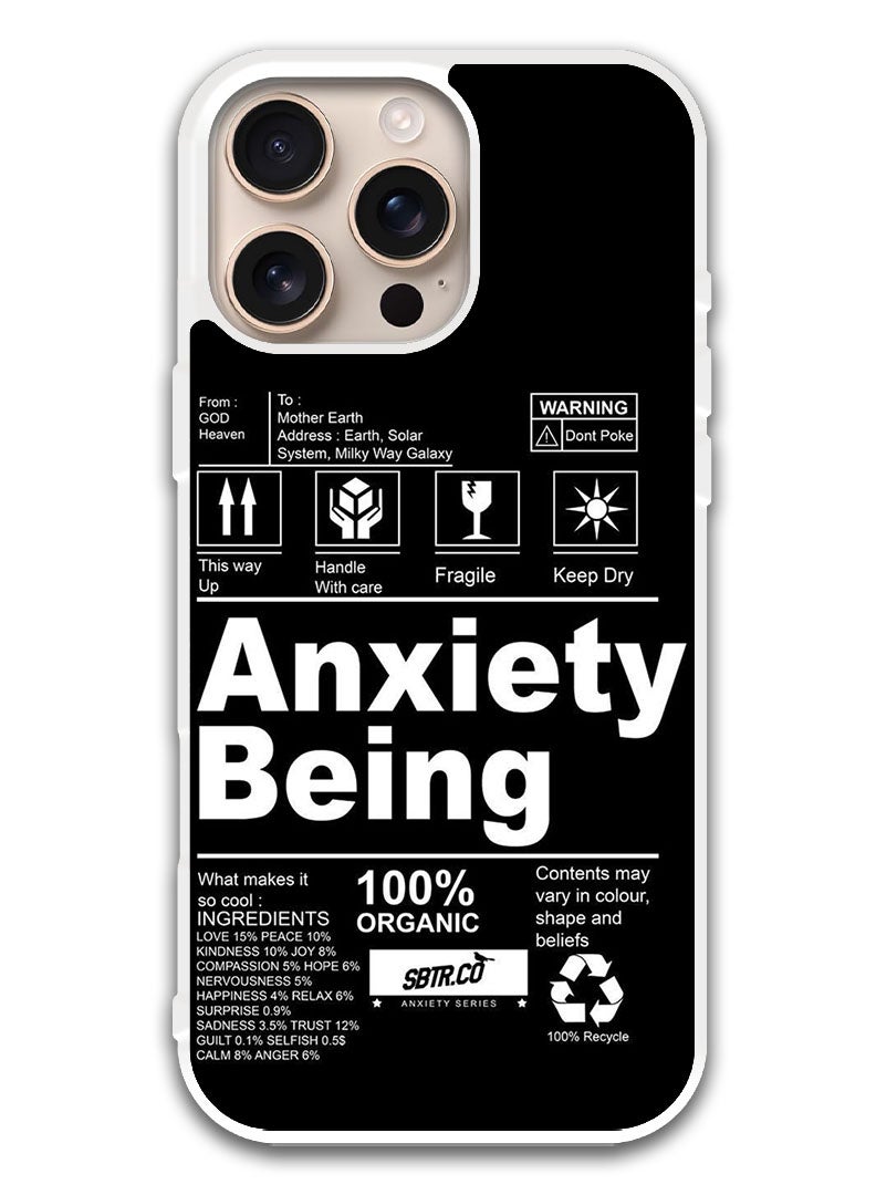 Theodor Protective Case Cover For APPLE IPHONE 16 Pro Anxiety Being (White Bumper) - Image 1