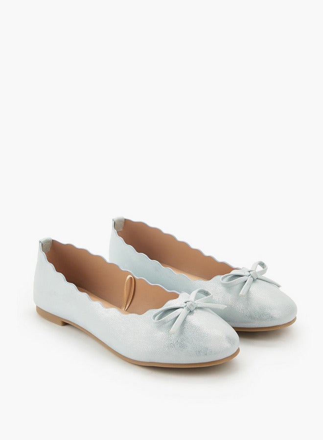 Little Missy Girls Scallop Trim Ballerina Shoes - Image 3