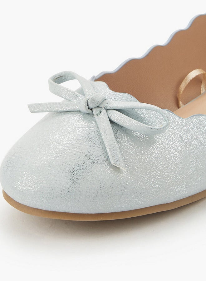 Little Missy Girls Scallop Trim Ballerina Shoes - Image 4