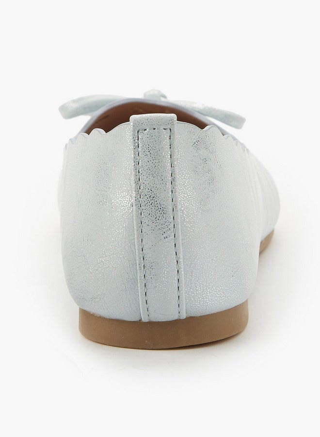 Little Missy Girls Scallop Trim Ballerina Shoes - Image 5