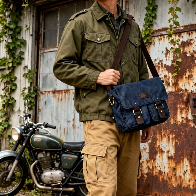 New Korean Fashion Casual Canvas Men'S Bag Practical Business Shoulder Crossbody Bag Men'S Retro Student Schoolbag - Image 3