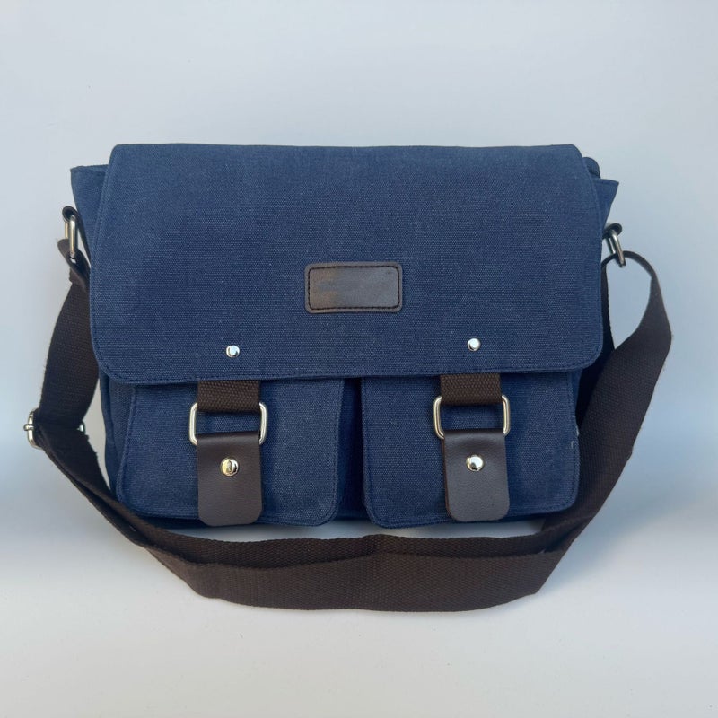 New Korean Fashion Casual Canvas Men'S Bag Practical Business Shoulder Crossbody Bag Men'S Retro Student Schoolbag - Image 1