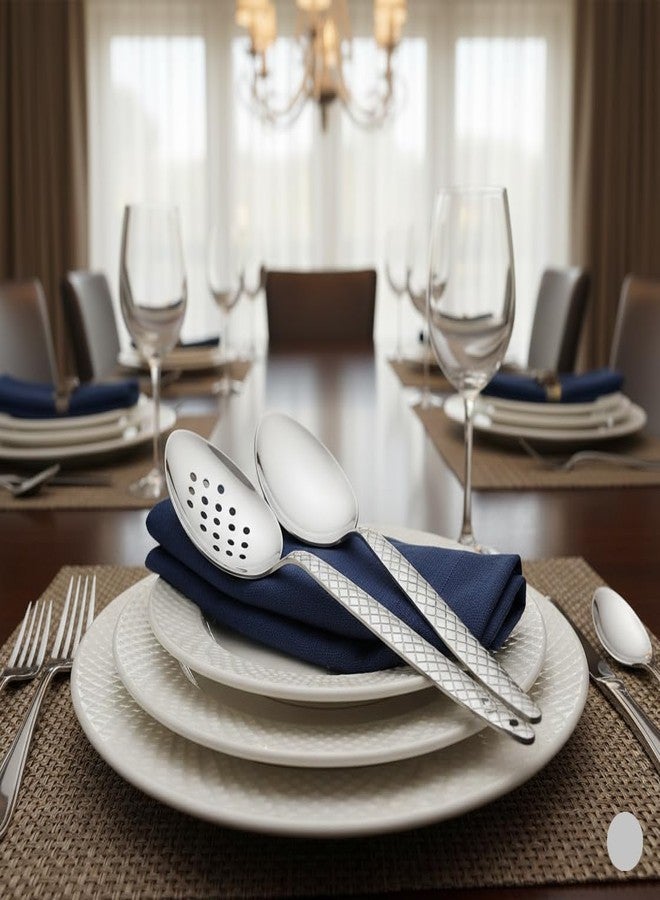 ملعقة الشيف كونز من بنازيند | عبوة من قطعتين | ملعقة احترافية للطهاة مصنوعة من الفولاذ المقاوم للصدأ 18/10، مقاس 9 بوصات، ذات وعاء صلب مطلي بالفضة | ملاعق بمقبض مانع للانزلاق للدهن، وتشكيل الكينيل، والتقديم، والصلصات - Image 4