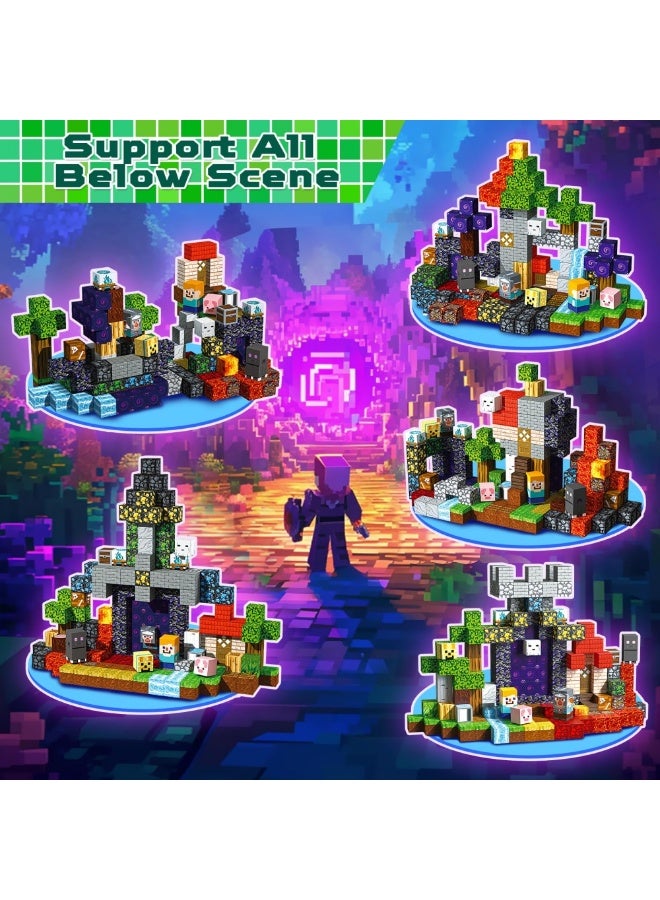 WALALLA 200 PCS 2cm Magnetic Blocks - Magnet Toys for Kids, Magnetic Building Blocks Cubes, Stacking Magnets, School STEM Toys Birthday Gifts for Boys and Girls Age 3+ Years Old (Theme: Portal) - Image 3