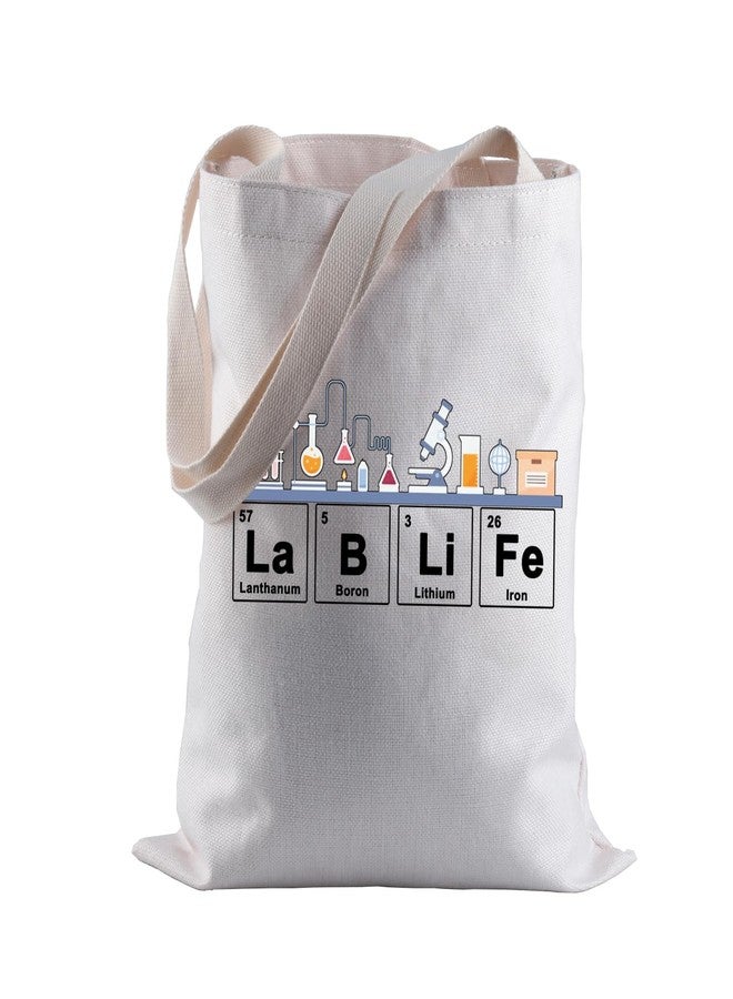 BLUPARK Laboratory Technician Canvas Tote Bag Microbiology Gift Lablife Shopping Bag Chemistry Gift (Lablife) - Image 1