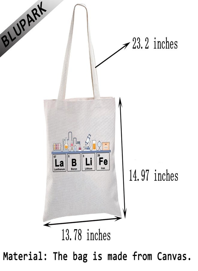 BLUPARK Laboratory Technician Canvas Tote Bag Microbiology Gift Lablife Shopping Bag Chemistry Gift (Lablife) - Image 2
