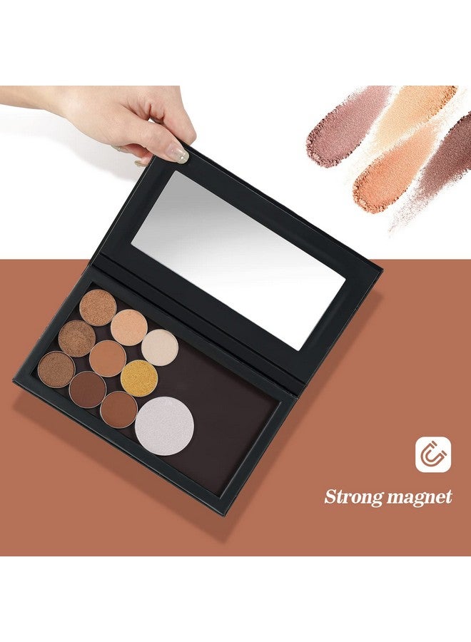 Lolalet Lolalet 2 Pack Magnetic Makeup Palettes, Empty Magnetic Palette with Mirror for Eyeshadow Lip Color Blush Powder Highlighter Contour - Leather&Holographic  - Image 4