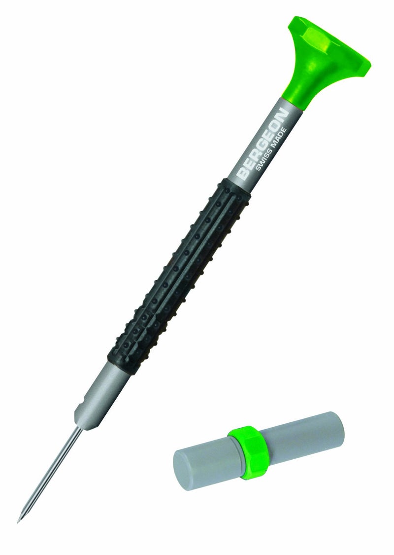 Bergeon 55-604 6899-S10 Rotating Stand with 10 Ergonomic Screwdrivers and 10 Tubes with Spare Blades Watch Repair Kit - Image 2