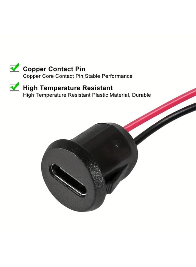 15 Pack Black Type C Female Connector Blocks 2 Pin USB C Charging Port 3A Current - Image 4