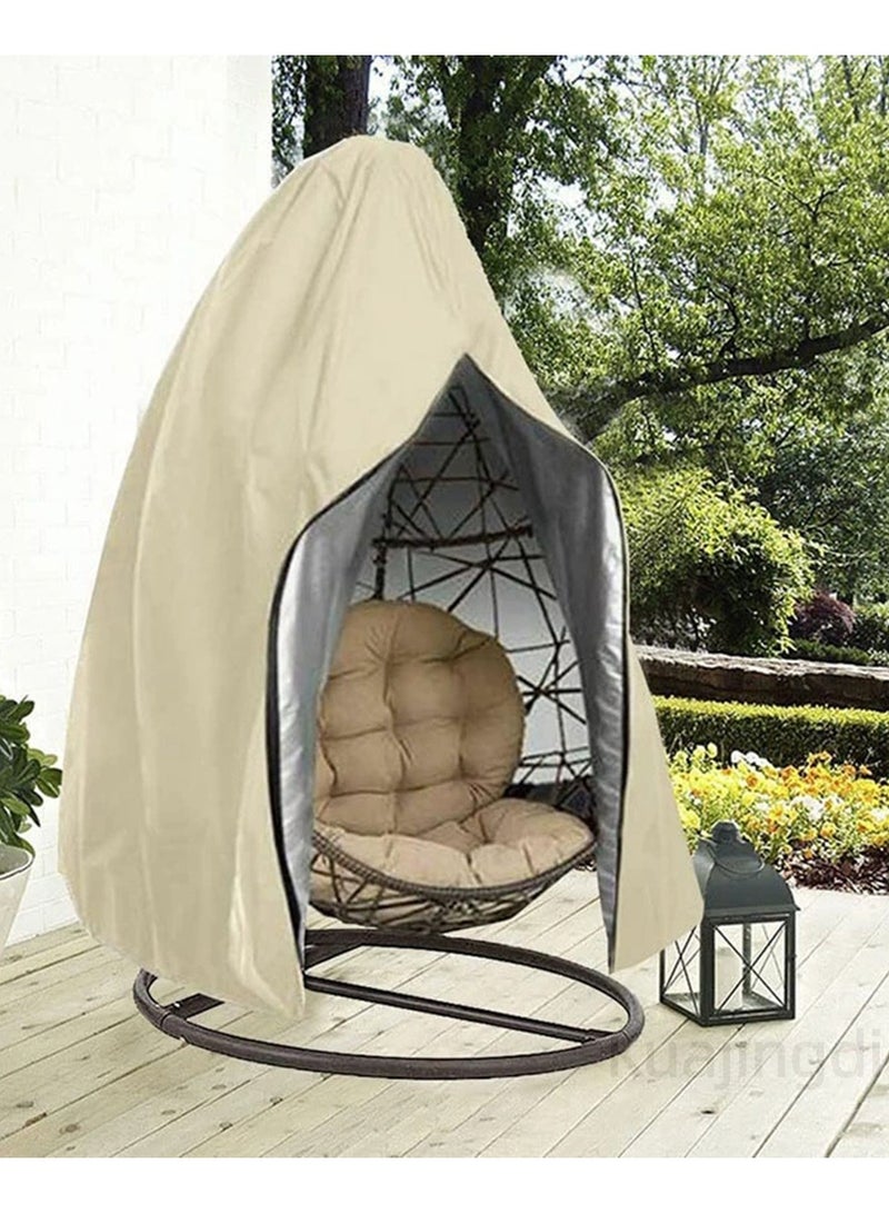 Kuajingdi Patio Egg Chair Covers with Zipper, Waterproof Heavy Duty Weather Resisatnt Outdoor Courtyard balcony Windproof Waterproof Swing Hanging Chair Cover  - Image 4