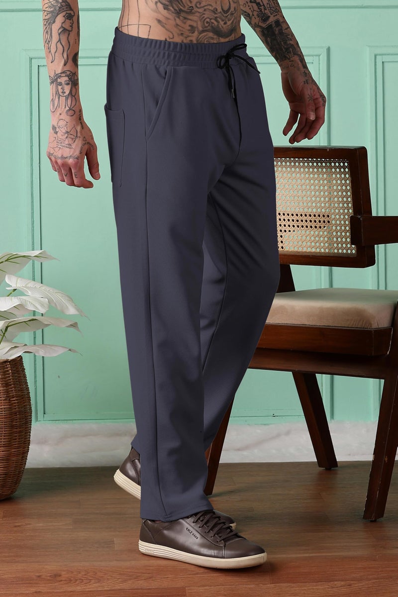 SWADESI STUFF Men Mid-Rise Straight Fit Track Pants for Men | Stretchable Gym Wear Joggers | Casual Sports Track Pant with Pockets & Drawstring (in, Alpha, 2XL, Standard, Dark Grey) - Image 3