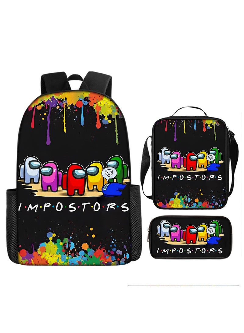 Among Us Backpack For Primary And Secondary School Students Three-Piece Set 29*16*42cm