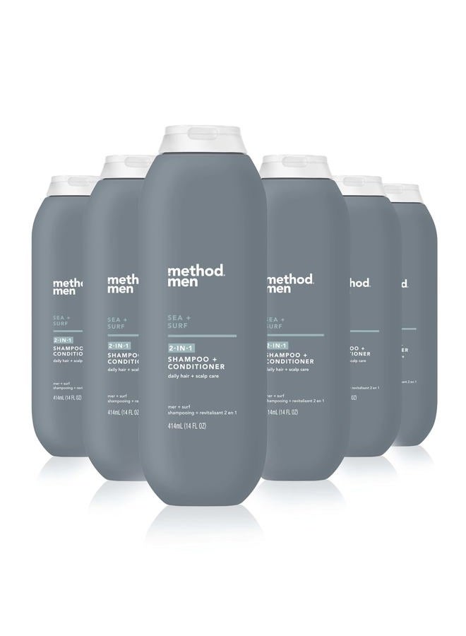 Method Men 2-in-1 Shampoo + Conditioner; Sea + Surf; Pack Of 6; Sea & Surf; 6 Count - Image 1