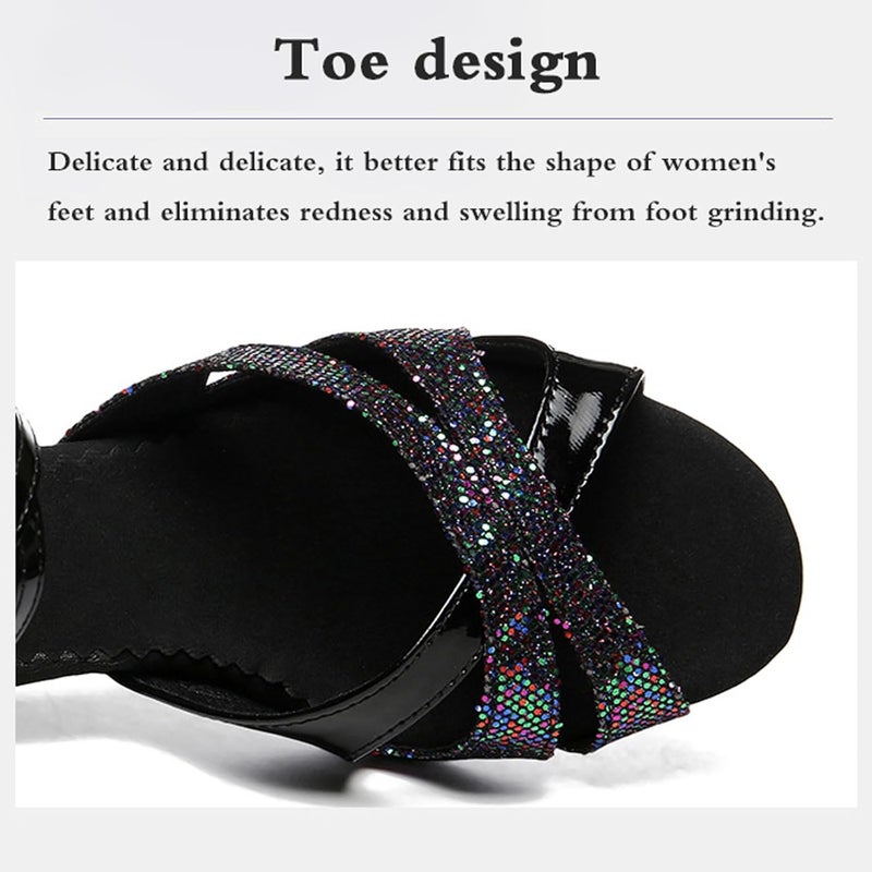 Zeihyeurus Women's Latin Dance Shoes - Open-Toe, Non-Slip, Adjustable &  Lightweight - Image 3