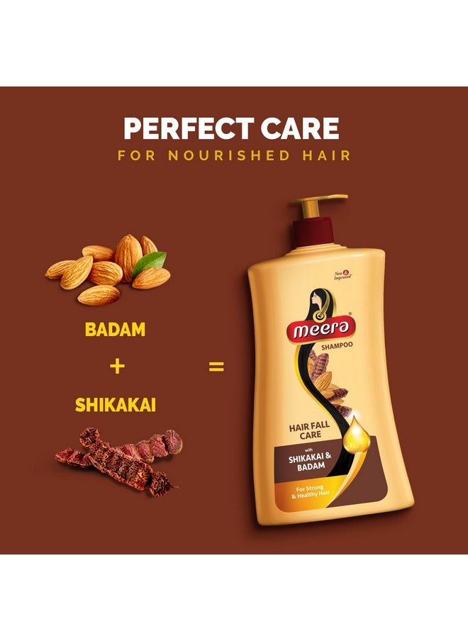 MEERA Hairfall Care Shampoo, Goodness Of Badam & Shikakai, For Strong & Healthy Hair, For Men And Women, Paraben Free, 650Ml  - Image 3