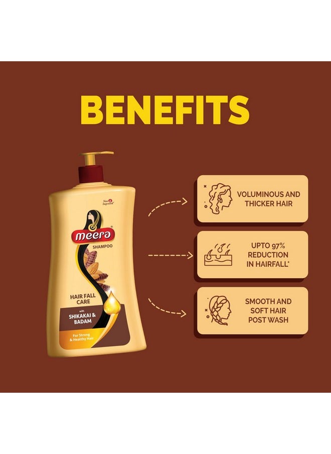 MEERA Hairfall Care Shampoo, Goodness Of Badam & Shikakai, For Strong & Healthy Hair, For Men And Women, Paraben Free, 650Ml  - Image 5