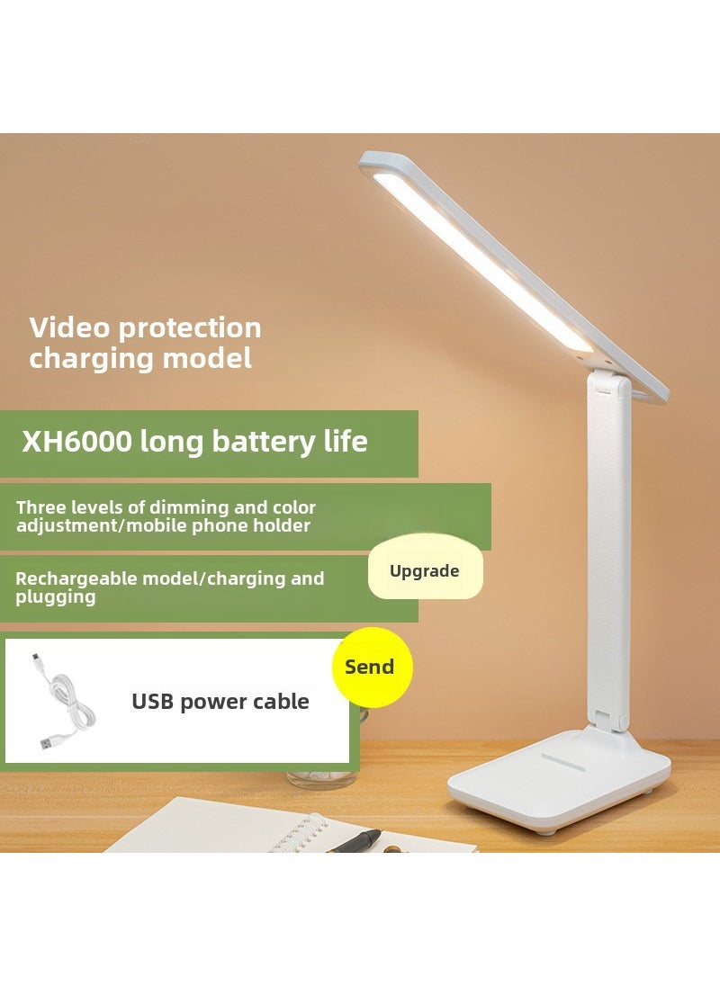Generic - LED Folding Desk Lamp with Dimmer for BedroomWhite [charging 6000 mA] dimmable color + line White [charging 6000 mA] dimmable color + line - Image 1
