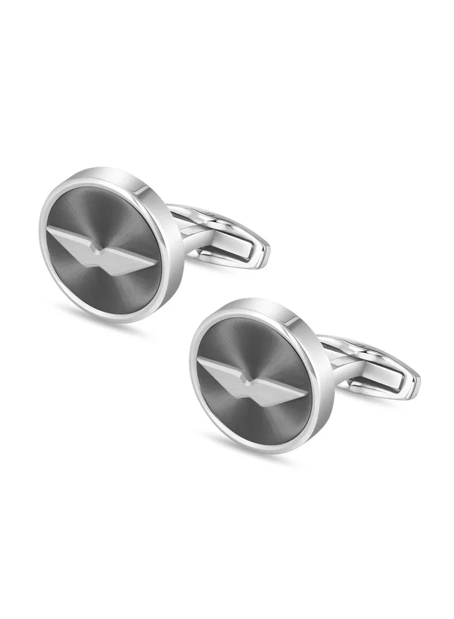 POLICE Bladeform Round Stainless Steel Cufflinks for Men