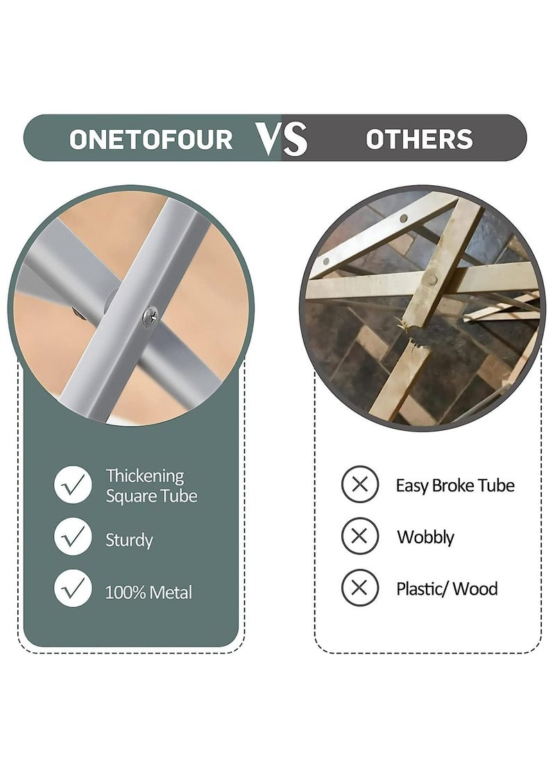 Arabest 3-Tier Clothes Drying Stand, Foldable Clothes Rack for Air Drying Clothing, Expandable Clothes Dryer, Stainless Steel Laundry Drying Stand for Indoor, Outdoor, Balcony - Image 3