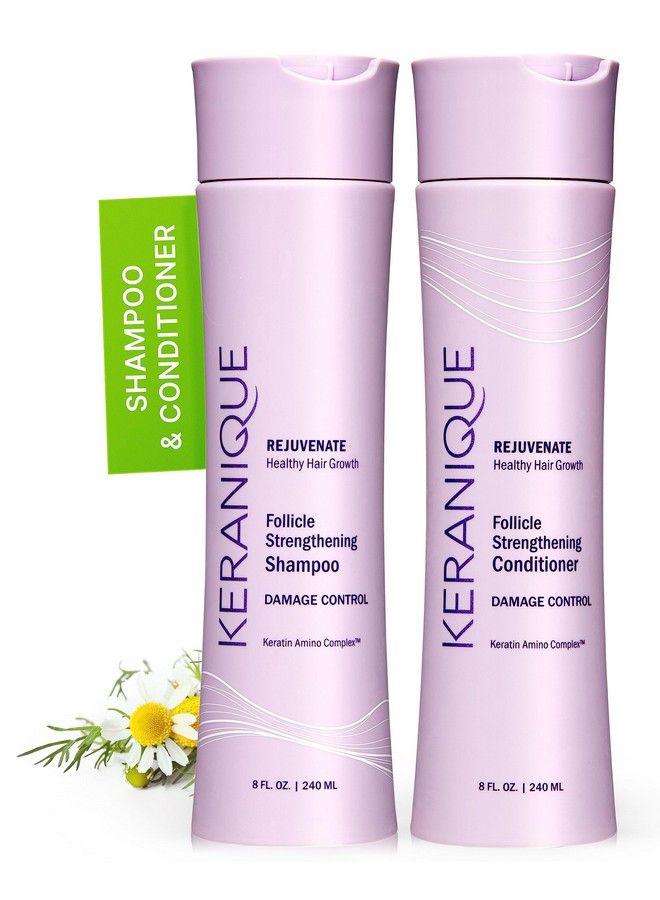 Keranique Shampoo And Conditioner For Damaged Hair  AntiBreakage Damage Control Set For Thinning Hair  Intense Repair Deep Conditioning AntiHairfall Routine WKeratin  Great For Colored Hair - Image 2