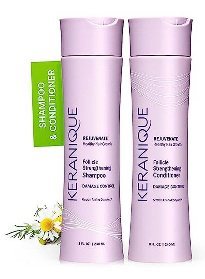 Keranique Shampoo And Conditioner For Damaged Hair  AntiBreakage Damage Control Set For Thinning Hair  Intense Repair Deep Conditioning AntiHairfall Routine WKeratin  Great For Colored Hair - Image 1