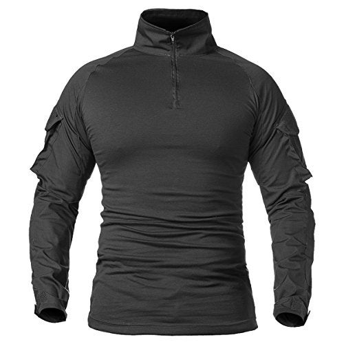ReFire Gear Men's Military Tactical Army Combat Long/Short Sleeve Shirt Slim Fit Camo T-Shirt with 1/4 Zipper - Image 2