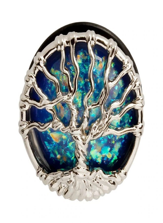 KUBOOZ Blue Planet Silvery Tree Ear Plugs Tunnels Gauges Stretcher Piercings Jewelry, 10 grams - Image 2