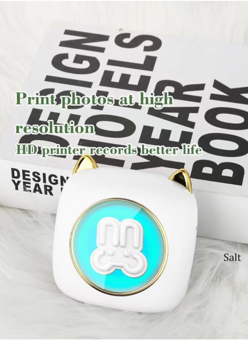 besrey  Mini Printer Portable,Bluetooth Pocket Thermal Sticker Printer with 1 Rolls Thermal Paper&Sticker Inkless Printer for iOS & Android Inkless Pocket Printer for Photo Note (RGB breathing light) Children's gift  - Image 1