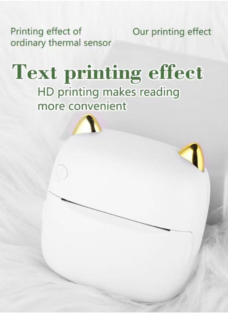besrey  Mini Printer Portable,Bluetooth Pocket Thermal Sticker Printer with 1 Rolls Thermal Paper&Sticker Inkless Printer for iOS & Android Inkless Pocket Printer for Photo Note (RGB breathing light) Children's gift  - Image 2