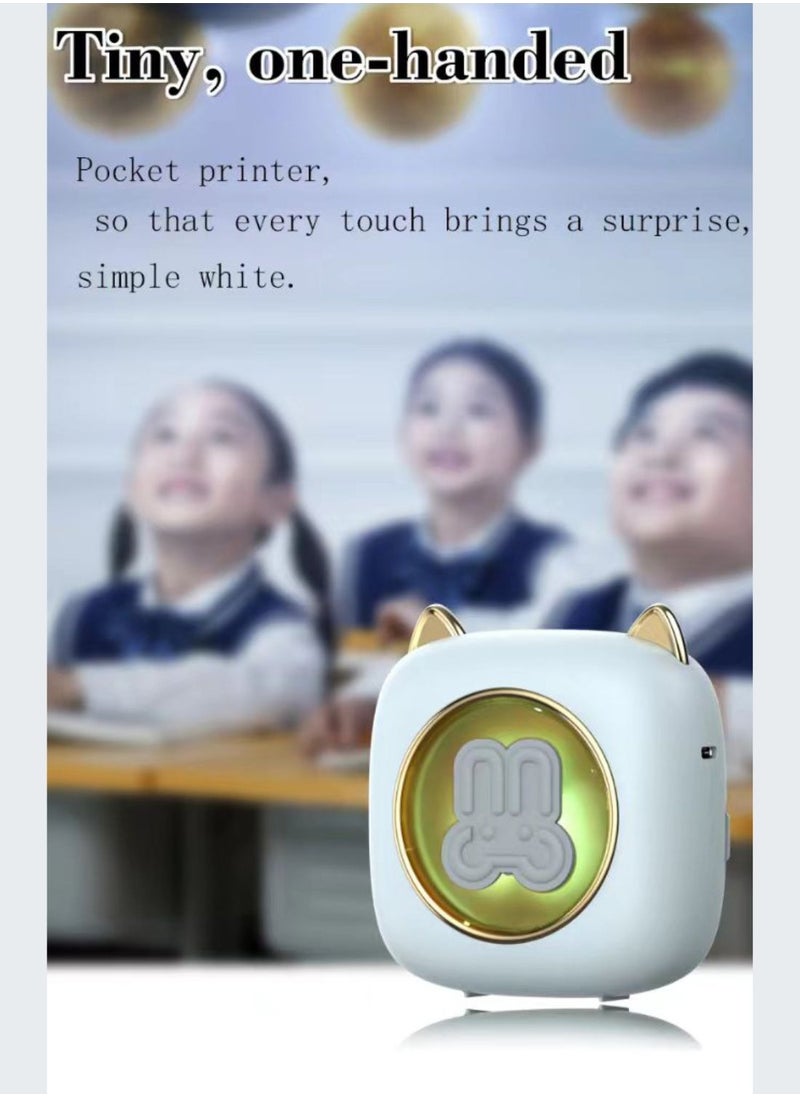 besrey  Mini Printer Portable,Bluetooth Pocket Thermal Sticker Printer with 1 Rolls Thermal Paper&Sticker Inkless Printer for iOS & Android Inkless Pocket Printer for Photo Note (RGB breathing light) Children's gift  - Image 3