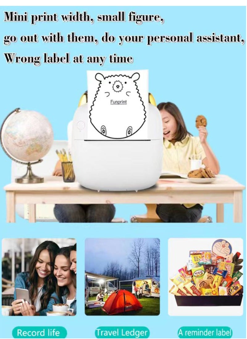 besrey  Mini Printer Portable,Bluetooth Pocket Thermal Sticker Printer with 1 Rolls Thermal Paper&Sticker Inkless Printer for iOS & Android Inkless Pocket Printer for Photo Note (RGB breathing light) Children's gift  - Image 4