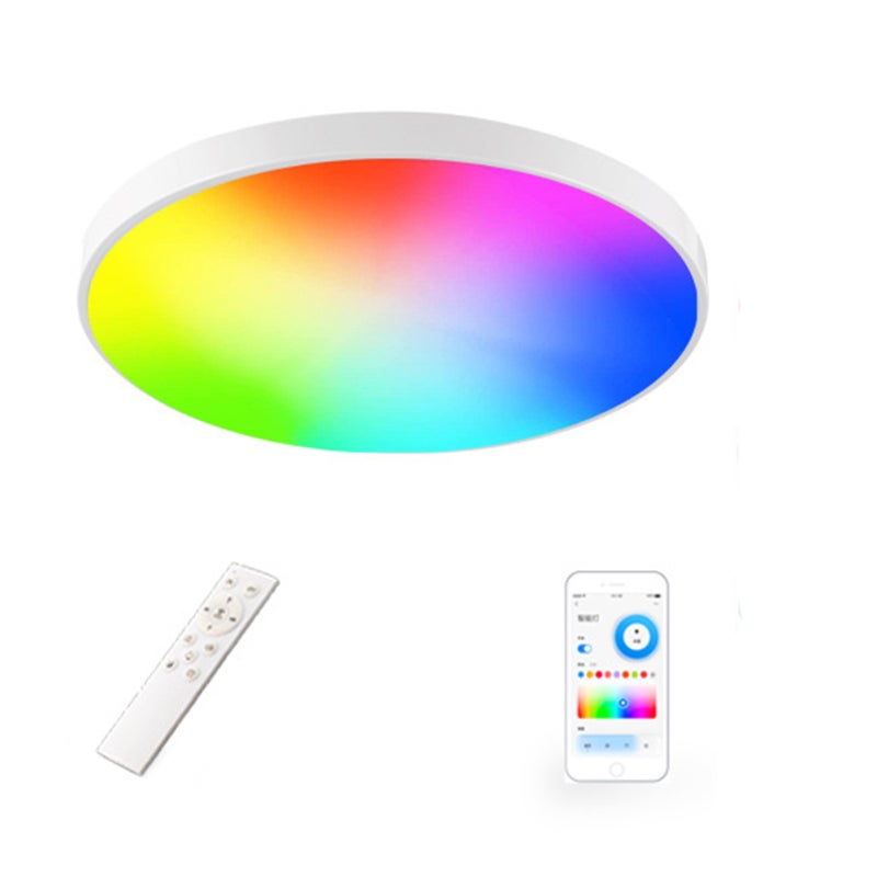 مصباح سقفي سكني ذكي: ألوان RGB وأبيض من 2700K إلى 6500K، اتصال Wi-Fi وبيوتا بدون حاجة إلى مركز تحكم - تحكم صوتي وبتطبيق عن بُعد، ملايين الألوان قابلة للتوهج منزليًا للغرفة النوم والغرفة المعيشة - Image 1