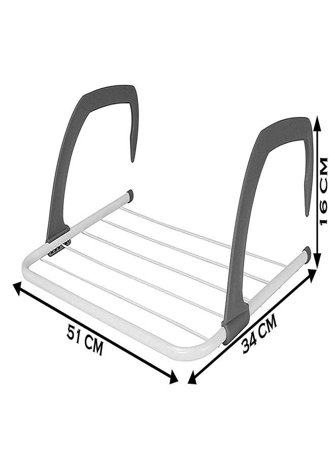 KRISHNPRIYA Folding Drying Rack for Clothes Balcony Metal Clothes Drying Stand Laundry Hanger for Small Clothes Drying Hanger - Image 2