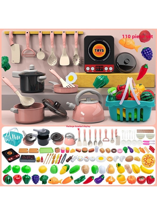 Children's Artificial Kitchenware Play House Set For Cutting Vegetables And Cooking, Baby Cutting Fruits, Boys And Girls Small Kitchen Toys