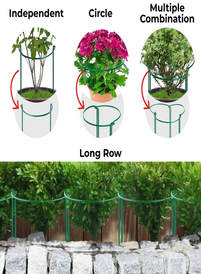 K-Brands 12 Pack Plant Support Stakes - 10" Wide x 16" High Heavy-Duty Half Round Peony Support Ring and Cage for Indoor and Outdoor Plants - Peony, Tomato, Hydrangea, Rose - Image 4