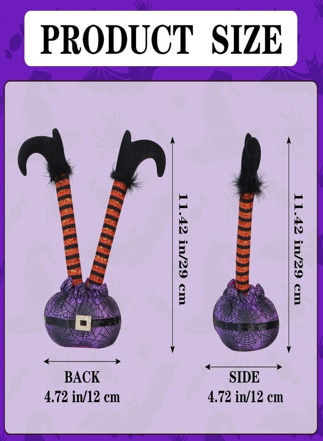 Demonwer 11.42 Inches Halloween Purple Inverted Elf Witch Leg Props Halloween Party Decoration for Doorway Room Table Garden Corridor Haunted House Indoor Outdoor Halloween Props Festival Decoration - Image 2