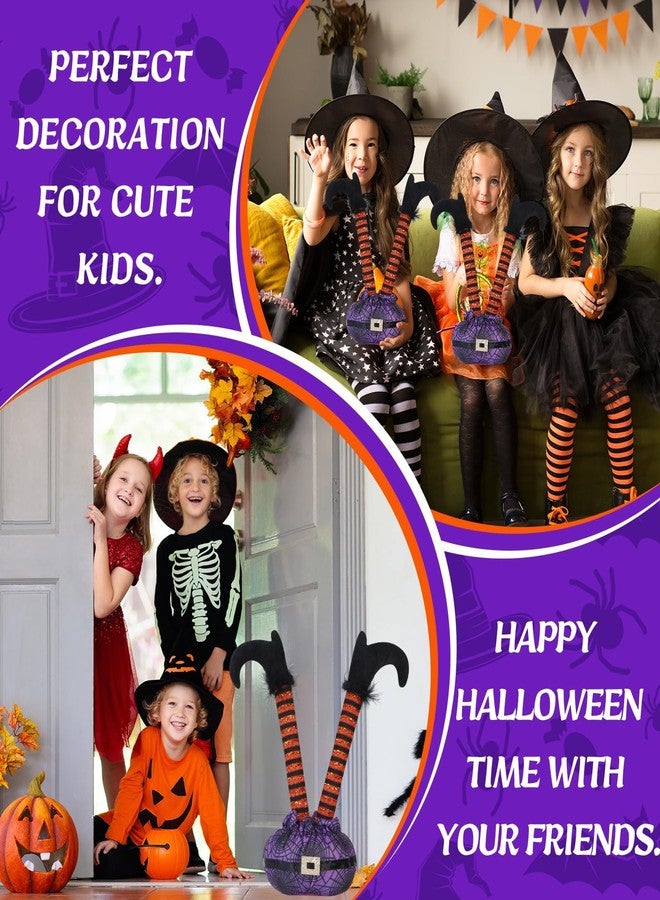 Demonwer 11.42 Inches Halloween Purple Inverted Elf Witch Leg Props Halloween Party Decoration for Doorway Room Table Garden Corridor Haunted House Indoor Outdoor Halloween Props Festival Decoration - Image 5