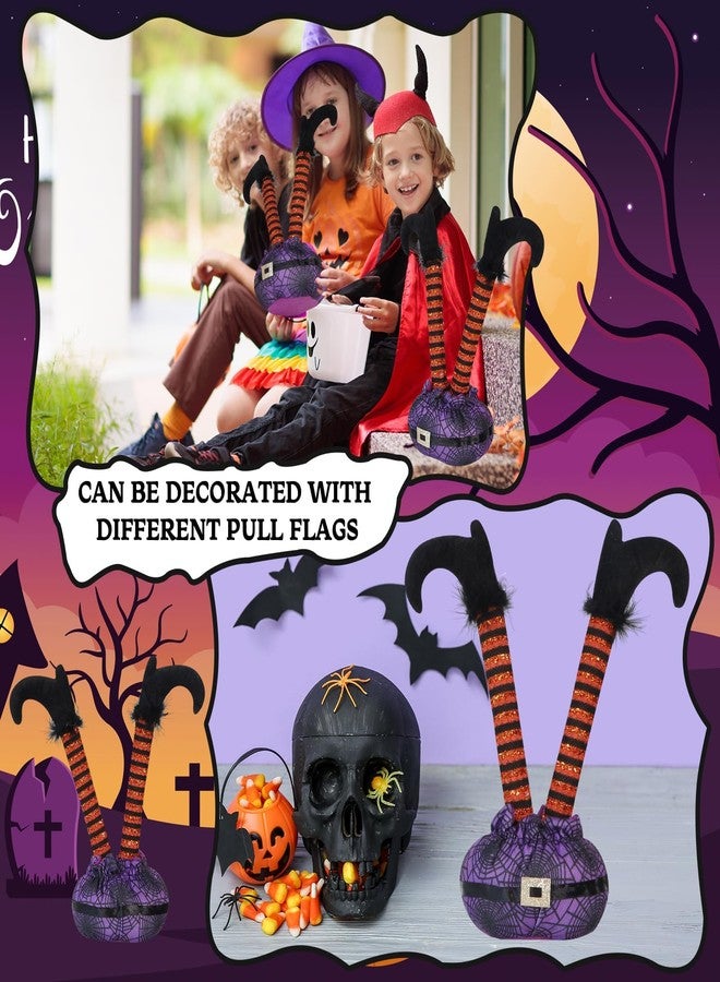 Demonwer 11.42 Inches Halloween Purple Inverted Elf Witch Leg Props Halloween Party Decoration for Doorway Room Table Garden Corridor Haunted House Indoor Outdoor Halloween Props Festival Decoration - Image 4