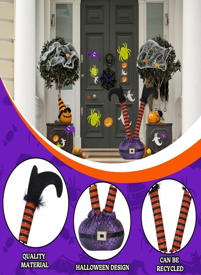 Demonwer 11.42 Inches Halloween Purple Inverted Elf Witch Leg Props Halloween Party Decoration for Doorway Room Table Garden Corridor Haunted House Indoor Outdoor Halloween Props Festival Decoration - Image 3