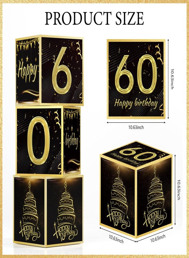 Sllyfo 60th Birthday Decorations for Men Women, Black Gold 60th Birthday Party Decorations Boxes Party Favors, 60 Birthday Banner Kit, Tassel Curtain, 60 Year Old Bday Decoration Box 60th Party Decor - Image 5