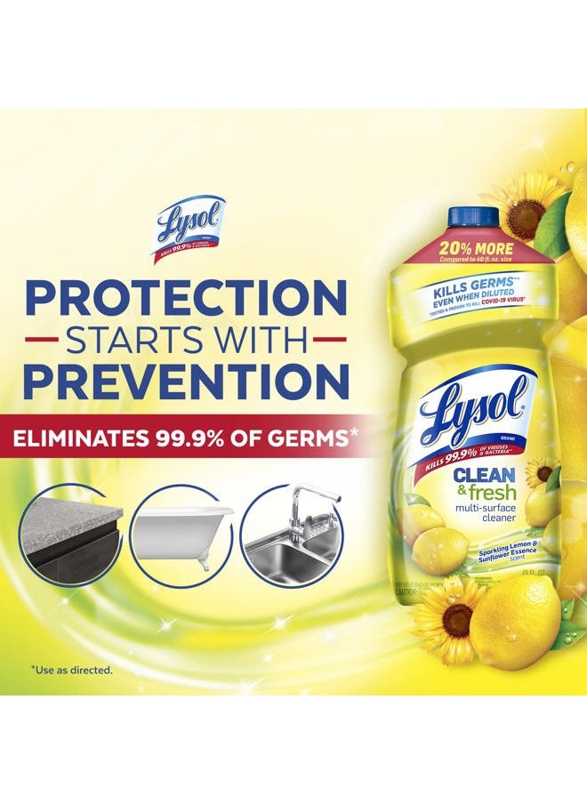 Lysol Multi-Surface Cleaner, Sanitizing and Disinfecting Pour, to Clean and Deodorize, Sparkling Lemon & Sunflower Essence, 48oz  - Image 4