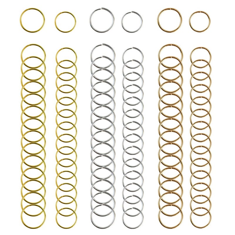Nydotd 180 Pieces Hair Rings, Braid Rings, Loop Clips, and Hoops - 3 Colors, 2 Sizes, Women's Fashion Hip-Hop DIY Hair Clip Accessories for Dreadlocks - Image 1