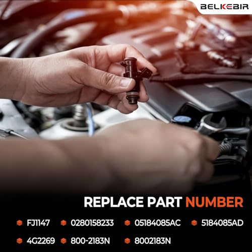 BELKEBIR Set of 6 Fuel Injectors 4 Holes Compatible with 2011-2019 Dodge Challenger Charger Durango Journey Grand Caravan Chrysler 200 300 Jeep Grand Cherokee Wrangler RAM 1500 3.6 V6 Replace FJ1147 0280158233 - Image 3
