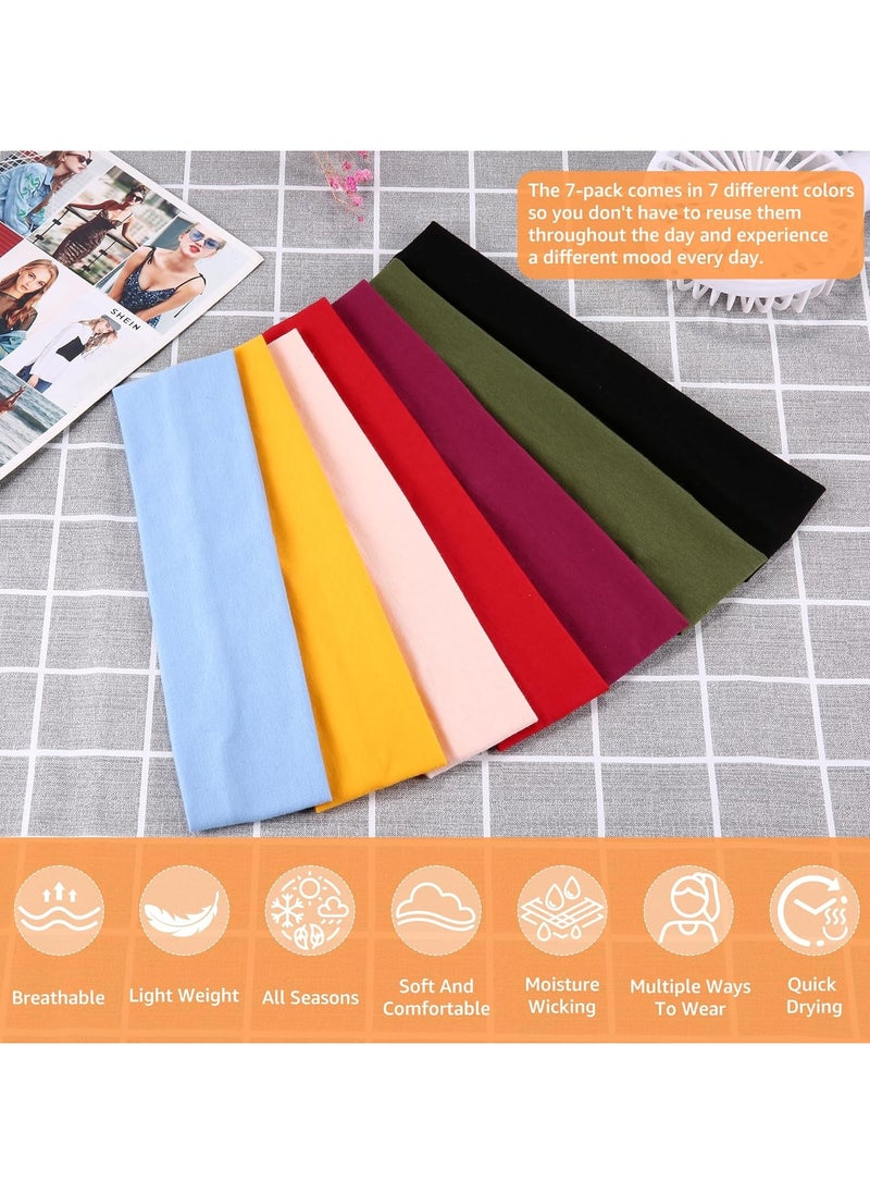 PYC 7 PCS Non Slip Fashion Sports Hair Bands for Women's Hair, Sports Headband for Running Yoga Daily Workout  - Image 4