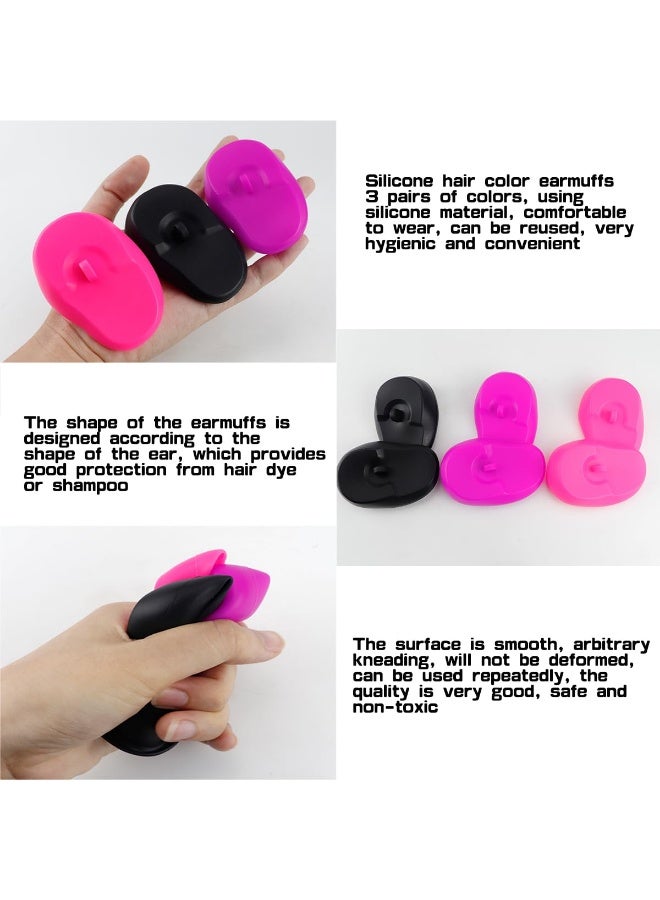 6Pcs Reusable Silicone Ear Covers, Waterproof Hair Dye Ear Protector Caps for Salon Hairdressing, Shower and Bathing - Image 3