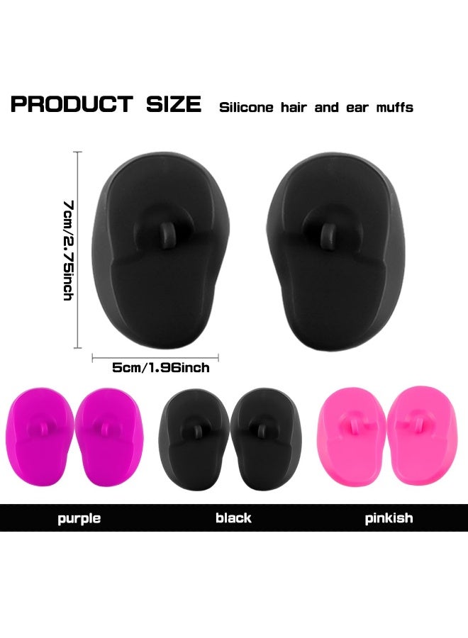 6Pcs Reusable Silicone Ear Covers, Waterproof Hair Dye Ear Protector Caps for Salon Hairdressing, Shower and Bathing - Image 2