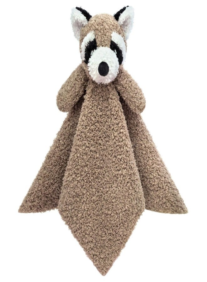 Doindute Baby Brown Raccoon Soft Stuffed Animal Security Blanket, Plush Raccoon Character Lovey Blanket, Baby Shower/Nursery Gift, Newborn Infant Toddler Snuggle Blankie for Boys Girls, 14 Inches - Image 1