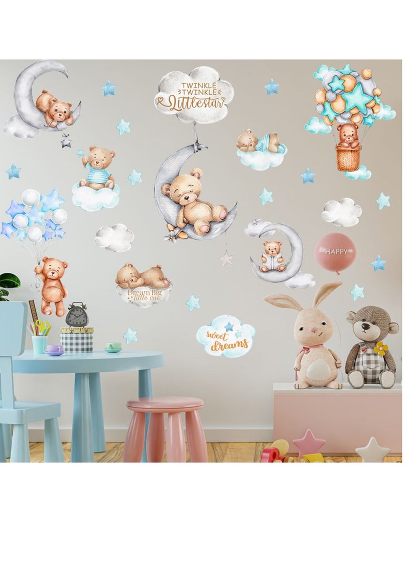 Bluejw Cartoon Cloud Bear Wall Stickers Perfect For Kids' Bedrooms And Nurseries  - Image 4
